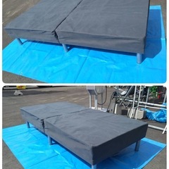 ● ニトリ 足付き マットレス ブリンダ3  シングル 脚付き  土台 ベッド  グレー 中古 ③の画像