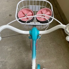 自転車14インチ 片足スタンドタイプ 補助輪セット 女の子の画像