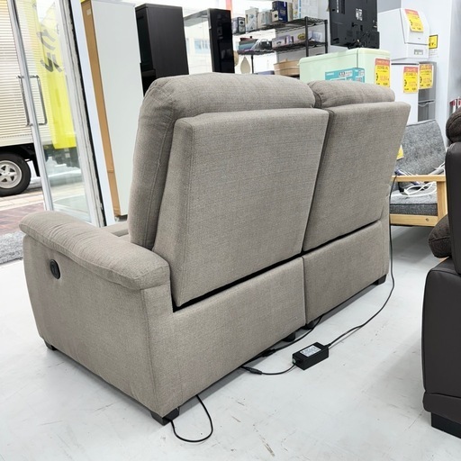 【超美品‼️】定価99,900円♪ ニトリ 150cm幅2人掛け電動リクライニングソファ(Nビリーバ) USBポート付き 布製グレー♪