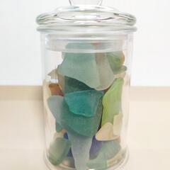 シーグラス　ガラスポット入りの画像
