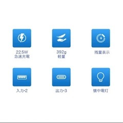 新品未使用✨モバイルバッテリー 大容量 軽量 40000mAh 22.5W 急速充電の画像