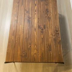 ローテーブル　アイアン　無垢材　