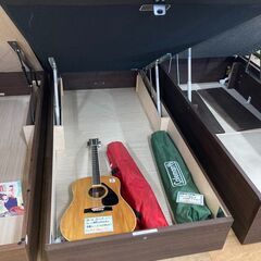 【愛品倶楽部柏店】跳ね上げフレームシングルベッド/フレーム：ドリームベッド 収納付き跳ね上げ/マットレス：サータ/Serta ポスチャー55 コンフォートCQ 厚さ30cmの画像