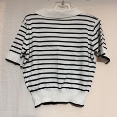 🌼美品 GRL 襟付き　ボーダー柄　ショート丈　ニットトップスの画像
