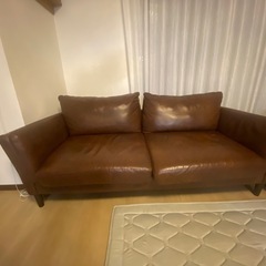 【決定いたしました】皮革ソファー【再度値下げいたしました】 