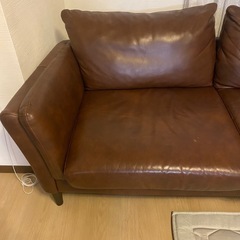 【決定いたしました】皮革ソファー【再度値下げいたしました】 の画像