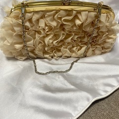 結婚式 バッグ ポーチ  ドレス ピンクベージュの画像