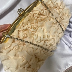 結婚式 バッグ ポーチ  ドレス ピンクベージュ