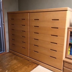 7段タンス/チェスト_天然木化粧合板（２つ）