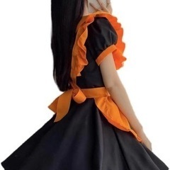 ハロウィン衣装 コスプレ メイド服 カボチャ　コウモリ柄 魔女ドレス  ドレスの画像