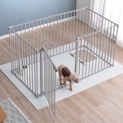 タンスのゲン ペットサークル 151×76×76cm バリアフリー 6面 両開き ダブル