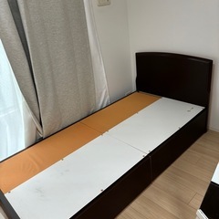 9月末　解体済み‼️シングルベッドフレーム(収納あり)の画像