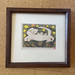 猫　版画