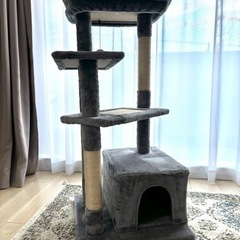 キャットタワー 据え置き スリム　高さ112cm
