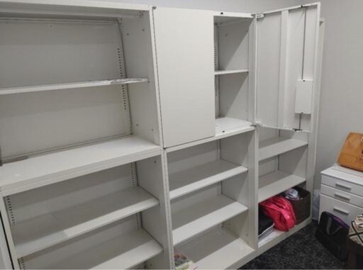 書庫 書類棚 事務所家具 スチール棚 キャビネット ホワイト 白