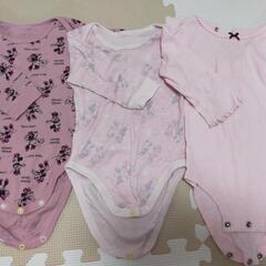 UNIQLO 70cm 長袖ロンパース 肌着 3枚セット