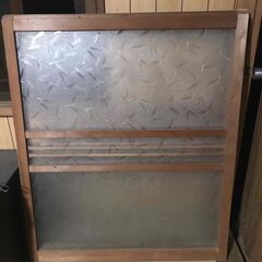 昭和　建具　すりガラス　引き戸　２枚　