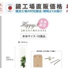 【値下げ‼️】壁掛け全身姿見 福を呼ぶ八角 風水の画像