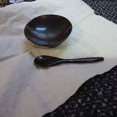 未使用　袋入り　People Tree　it's join trade  小皿とスプーン２セット　茶道用かな？　の画像