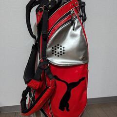 本日まで【激レア！】「PUMA キャディバッグ スタンド式 赤銀...