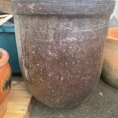 大きい壺　レトロ　植木鉢