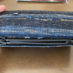 【新品未使用】南部裂織　長財布（青）　の画像