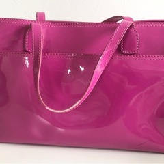 M【中古品】TORY BURCH（トリーバーチ）エナメル トートバッグ ピンク レディースの画像
