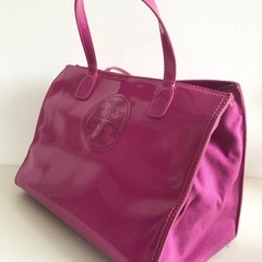 M【中古品】TORY BURCH（トリーバーチ）エナメル トートバッグ ピンク レディースの画像