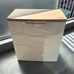 ウッドトップクローゼット用チェスト4段　プラスチック

