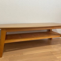 9/22受け取り限定　木製棚付きローテーブルの画像