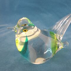マルティグラス 鳥の置物 ペーパーウェイト 2体セット ブルー系 ピンク系 文鎮 Multi Glass 札幌 西岡店の画像