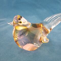 マルティグラス 鳥の置物 ペーパーウェイト 2体セット ブルー系 ピンク系 文鎮 Multi Glass 札幌 西岡店の画像