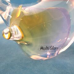 マルティグラス 鳥の置物 ペーパーウェイト 2体セット ブルー系 ピンク系 文鎮 Multi Glass 札幌 西岡店の画像