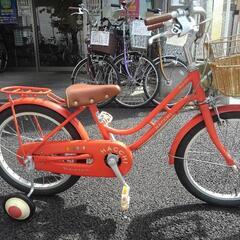 中古子供自転車３２４７　前後タイヤ新品！ブリヂストン　ハッチ　１８インチ　ギヤなし　 身長１０７㎝前後　＊片足スタンドに変更可・無料（購入時のみ）