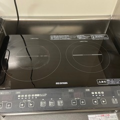 【値下げ】2口IHコンロ アイリスオーヤマ IHK-W1S-B