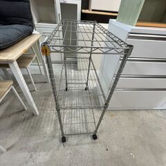リサイクルショップどりーむ天保山店　No14318　メタルラック　スチールラック　キャスター付き　の画像