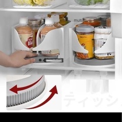 冷蔵庫調味料回転収納ラックの画像