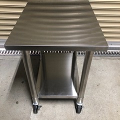 ステンレス　キャスター付ガス台　作業台