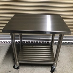 ステンレス　キャスター付ガス台　作業台の画像