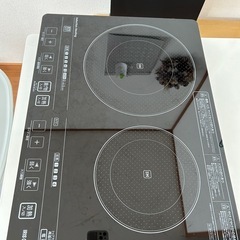 【受付終了】アイリスオーヤマ　IH2口コンロ　クッキングヒーター　EIH1470-B　　の画像
