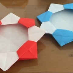 ハンドメイド おりがみ 箱5個 ＆ ハート2個 セットの画像