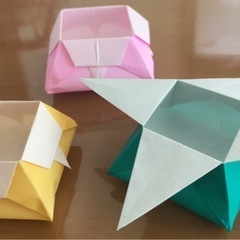 ハンドメイド おりがみ 箱5個 ＆ ハート2個 セットの画像