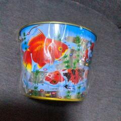 【新品】ブリキ缶バケツ　金魚