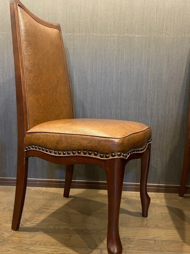 MARUNI マルニ木工 ベルサイユ ダイニングチェア 一脚 猫脚 単鋲打ち 孔雀 オールドマルニ 美品 ロココ 食卓椅子 ビンテージ