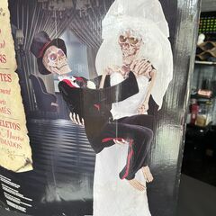見本未発売★アメリカで購入☆ハロウィン★がいこつ夫婦のライト模型の画像