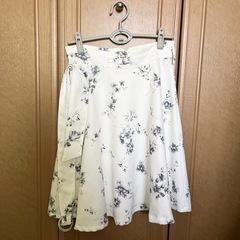 【美品】ミッシュマッシュ スカート 花柄スカート 白