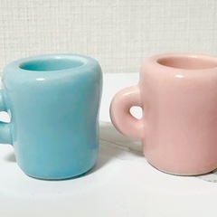 歯ブラシ立て　ピンク　ブルー　ペア　カップル　歯ブラシ　置物　置き物の画像