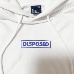 パーカー　トップス　白　ホワイト　紫の画像