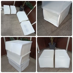 ［八4714］〈美品〉プラケース4点セット　扉タイプ3点　引き出しタイプ1点の画像