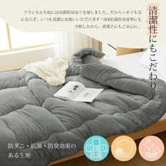 新品fuwawa 掛け布団 シングル 冬 シンサレート 掛け毛布 アルミシート入り4層構造 フランネル 軽くてあったか 高保温・断熱性 高機能中綿素材シンサート使用 従来商品よりも2倍の保温機能 静電気防止 抗菌防臭防ダニ加工 丸洗い 冬用 150×210cm ライトグレーの画像